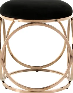 Kayoom Sitzhocker »Hocker Whitney 325,Hocker mit offenem Design,Gestell aus Metall« 1 Stk. tlg. glamourös, hochwertig, pflegeleicht, rundes Sitzkissen