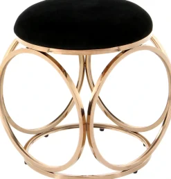 Kayoom Sitzhocker »Hocker Whitney 325,Hocker mit offenem Design,Gestell aus Metall« 1 Stk. tlg. glamourös, hochwertig, pflegeleicht, rundes Sitzkissen