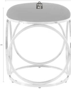 Kayoom Sitzhocker »Hocker Whitney 325,Hocker mit offenem Design,Gestell aus Metall« 1 Stk. tlg. glamourös, hochwertig, pflegeleicht, rundes Sitzkissen