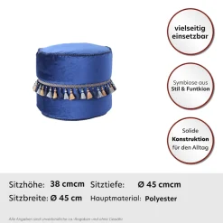 Kayoom Sitzhocker »Pouf Taj Mahal 225, samtweiche Oberfläche« 1 Stk. tlg. samtweich, verziert, Füllung aus flexiblen Styroporkugeln