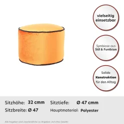 Kayoom Stauraumhocker »Pouf Taj Mahal 125, trendige samtige Oberfläche« 1 Stk. tlg. samtweich, farbig, modern, orientalisches Design