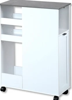 KESPER® Küchenwagen »Nischenregal, weiß, FSC« 1 Stk. tlg. mit 1 Mülleimer