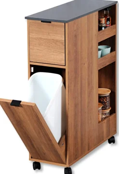 KESPER® Küchenwagen »Nischenregal, rustikal, FSC« 1 Stk. tlg. mit herausnehmbaren Abfalleimer