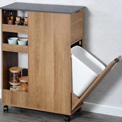 KESPER® Küchenwagen »Nischenregal, rustikal, FSC« 1 Stk. tlg. mit herausnehmbaren Abfalleimer