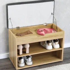 KESPER® Schuhschrank »KESPER Schuhschrank mit Sitzkissen, FSC« mit Klappe / zusätzliches Stauraumfach