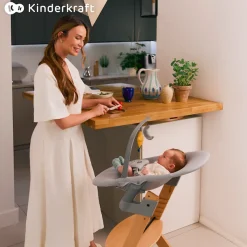 Kinderkraft Kombihochstuhl »Set: Kinderstuhl ENOCK + Babywippe CALMEE GREY« (Set) 2 Stk.mitwachsend