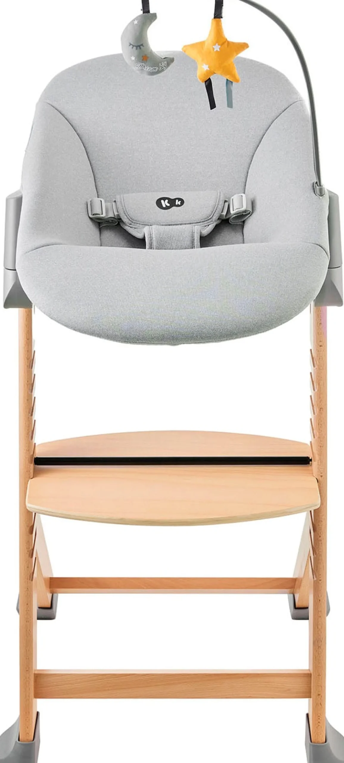 Kinderkraft Kombihochstuhl »Set: Kinderstuhl ENOCK + Babywippe CALMEE GREY« (Set) 2 Stk.mitwachsend