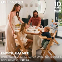 Kinderkraft Kombihochstuhl »Set: Kinderstuhl ENOCK + Babywippe CALMEE GREY« (Set) 2 Stk.mitwachsend