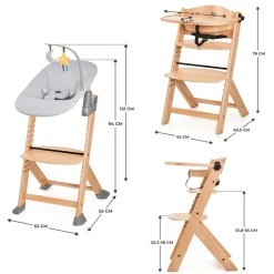 Kinderkraft Kombihochstuhl »Set: Kinderstuhl ENOCK + Babywippe CALMEE GREY« (Set) 2 Stk.mitwachsend
