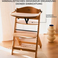 Kinderkraft Kombihochstuhl »Set: Kinderstuhl ENOCK + Babywippe CALMEE GREY« (Set) 2 Stk.mitwachsend