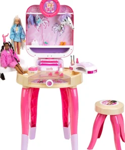 Klein Schminktisch »Barbie Schönheitsstudio,Happy Vibes« mit Hocker; Lichtfunktion