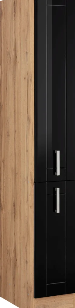 KOCHSTATION Apothekerschrank »KS-Tinnum« 30 cm breit, 200 cm hoch, Metallgriffe, MDF Fronten, Auszüge