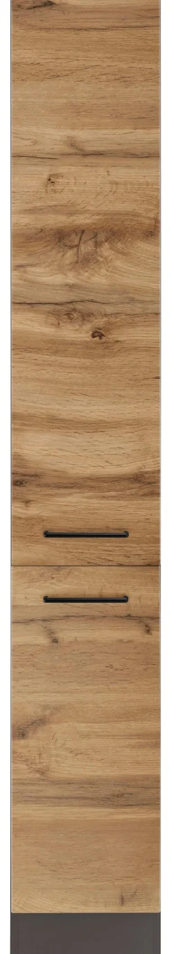 KOCHSTATION Apothekerschrank »KS-Tulsa« 30 cm breit, 200 cm hoch, mit 2 Auszügen, Metallgriff, MDF Front