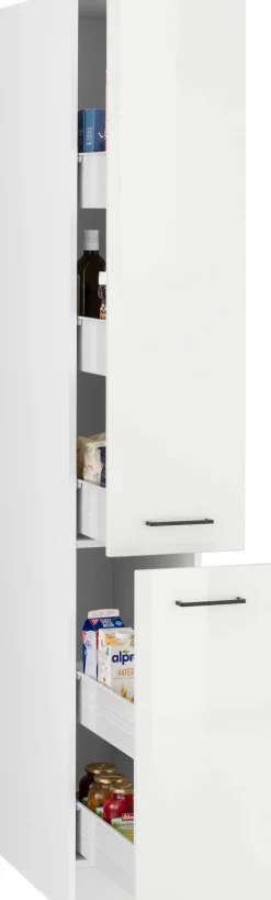 KOCHSTATION Apothekerschrank »KS-Trier« 30 cm breit, 200 cm hoch, mit 2 Auszügen und 5 Ablagen