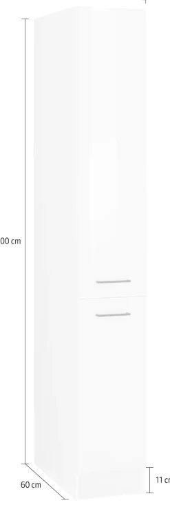 KOCHSTATION Apothekerschrank »KS-Trier« 30 cm breit, 200 cm hoch, mit 2 Auszügen und 5 Ablagen