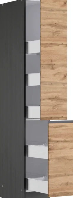 KOCHSTATION Apothekerschrank »KS-Riesa« Breite 30 cm, MDF-Fronten