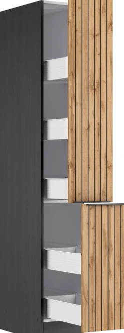 KOCHSTATION Apothekerschrank »KS-Lagos« Breite/Höhe 30/200 cm, mit 5 großen Ablagekörben