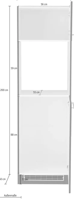 KOCHSTATION Backofen/Kühlumbauschrank »KS-Wien« 60 cm breit, für autarken Backofen und Einbaukühlschrank