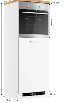 KOCHSTATION Backofen/Kühlumbauschrank »KS-Milan« Ofen-/Kühlschrankumbau 60 cm, matt oder hochglänzend