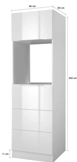 KOCHSTATION Backofen/Kühlumbauschrank »KS-Brindisi« 60 cm breit, 200 cm hoch
