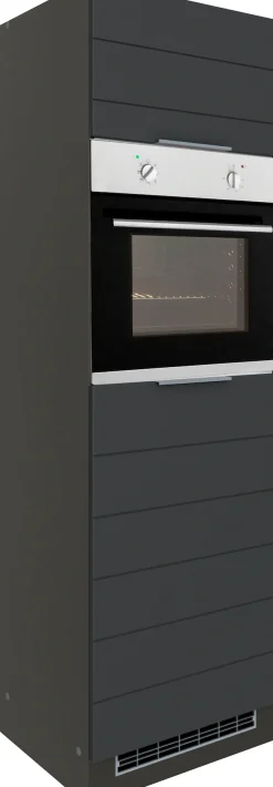 KOCHSTATION Backofen/Kühlumbauschrank »KS-Luhe« 60 cm breit, hochwertige MDF-Fronten mit waagerechter Lisene