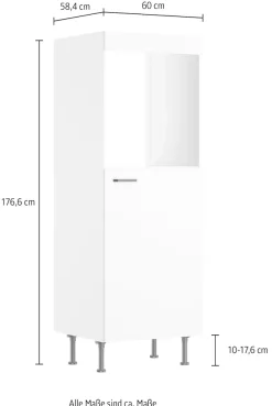 KOCHSTATION Backofenumbauschrank »KS-Paula« 60 cm breit, 176 cm hoch, mit 1 festen Blende, 1 Tür, 2 Einlegeböden