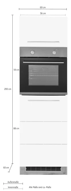 KOCHSTATION Backofenumbauschrank »KS-Wien« 60 cm breit, 200 cm hoch, für autarken Backofen