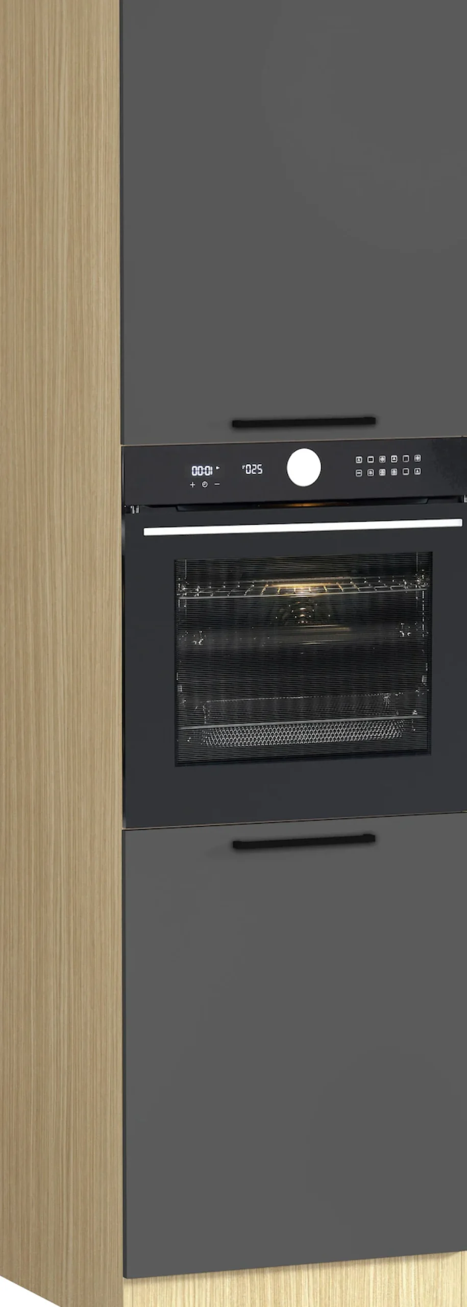 KOCHSTATION Backofenumbauschrank »Luna, Backofenschrank, Backofen-Hochschrank, Made in Italy« B/T/H: 60×60×214,5 cm, Oberplatte mit 25 mm Stärke