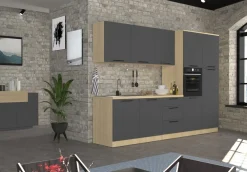 KOCHSTATION Backofenumbauschrank »Luna, Backofenschrank, Backofen-Hochschrank, Made in Italy« B/T/H: 60×60×214,5 cm, Oberplatte mit 25 mm Stärke