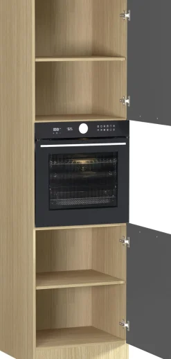 KOCHSTATION Backofenumbauschrank »Luna, Backofenschrank, Backofen-Hochschrank, Made in Italy« B/T/H: 60×60×214,5 cm, Oberplatte mit 25 mm Stärke