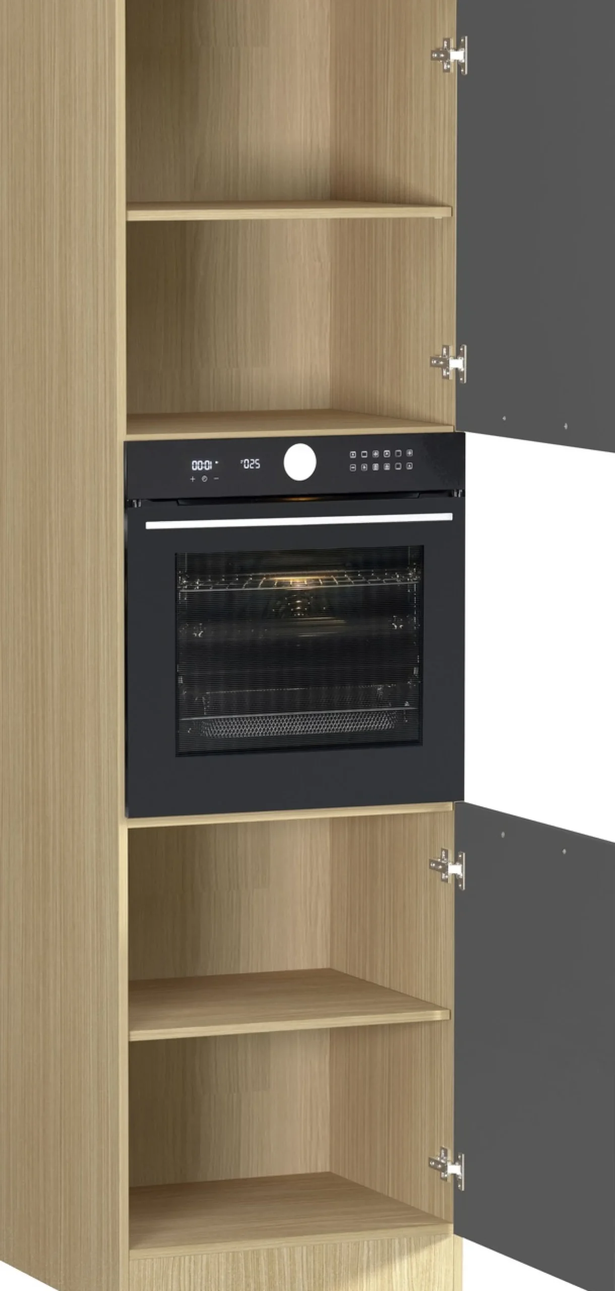 KOCHSTATION Backofenumbauschrank »Luna, Backofenschrank, Backofen-Hochschrank, Made in Italy« B/T/H: 60×60×214,5 cm, Oberplatte mit 25 mm Stärke