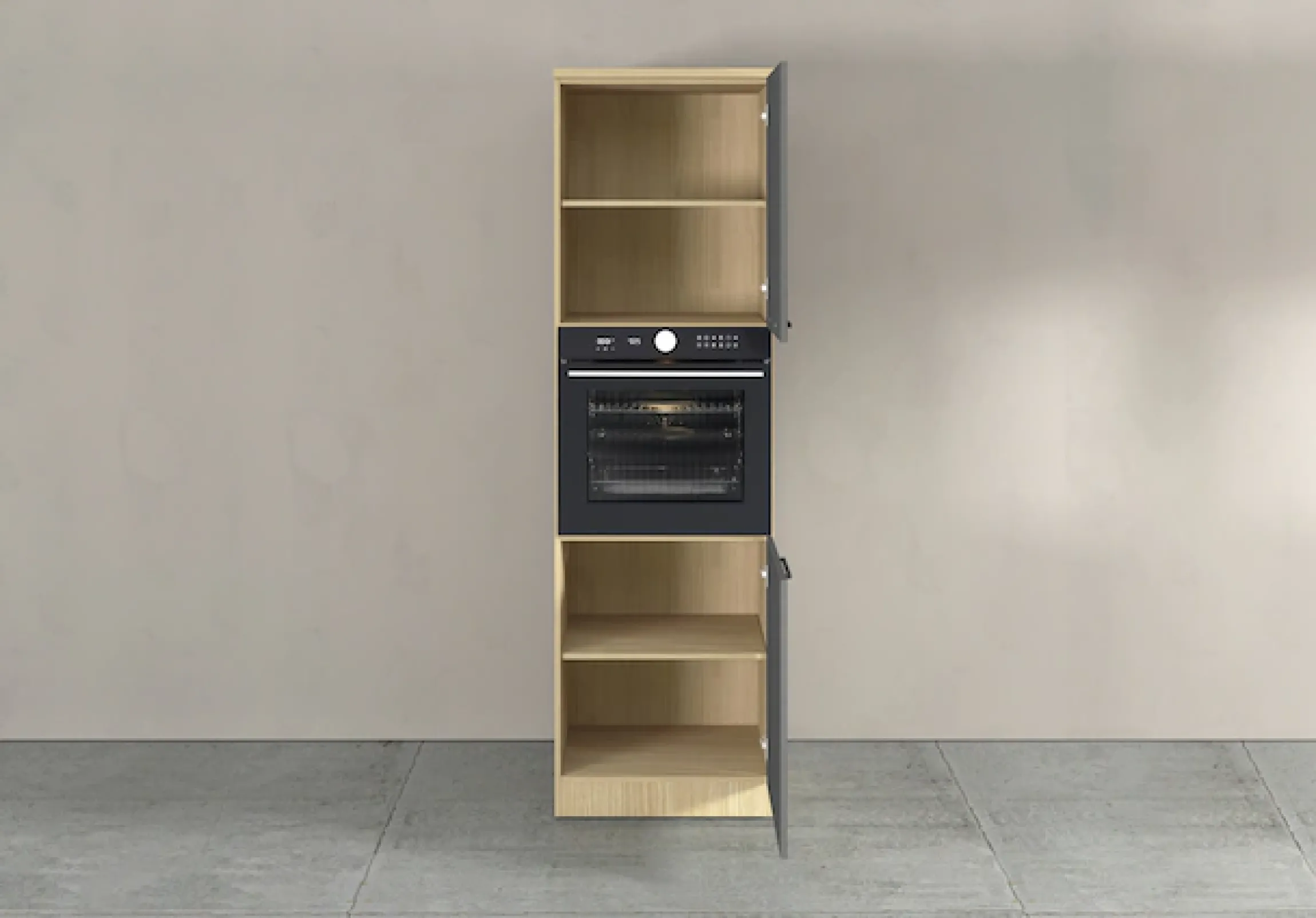 KOCHSTATION Backofenumbauschrank »Luna, Backofenschrank, Backofen-Hochschrank, Made in Italy« B/T/H: 60×60×214,5 cm, Oberplatte mit 25 mm Stärke