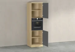 KOCHSTATION Backofenumbauschrank »Luna, Backofenschrank, Backofen-Hochschrank, Made in Italy« B/T/H: 60×60×214,5 cm, Oberplatte mit 25 mm Stärke