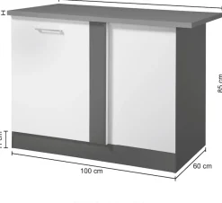 KOCHSTATION Eckunterschrank »KS-Paris« Breite 110 cm