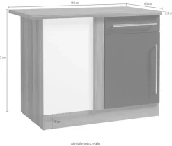 KOCHSTATION Eckunterschrank »KS-Samos« mit Metallgriff