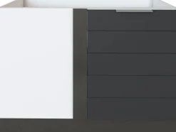KOCHSTATION Eckunterschrank »KS-Luhe« 120 cm breit, hochwertige MDF-Fronten mit waagerechter Lisene