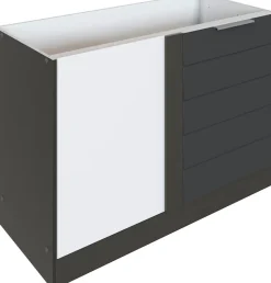 KOCHSTATION Eckunterschrank »KS-Luhe« 120 cm breit, hochwertige MDF-Fronten mit waagerechter Lisene