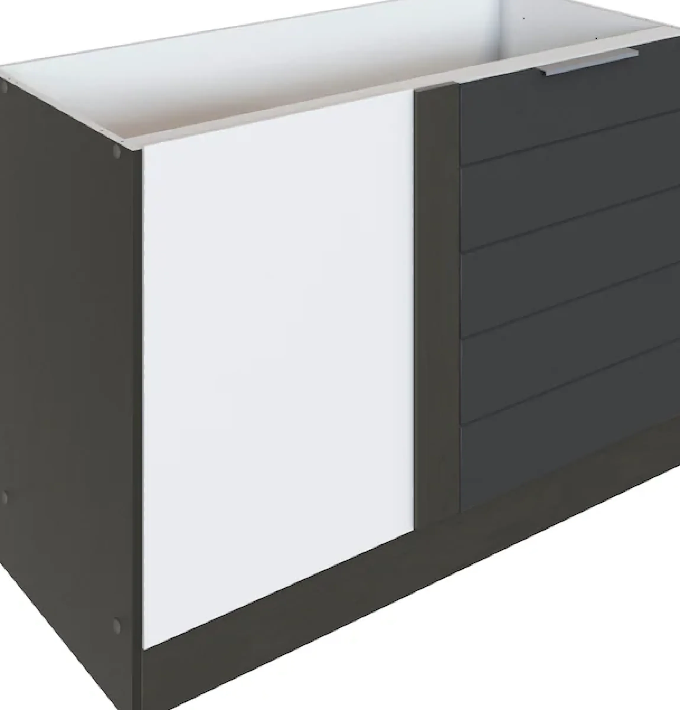 KOCHSTATION Eckunterschrank »KS-Luhe« 120 cm breit, hochwertige MDF-Fronten mit waagerechter Lisene