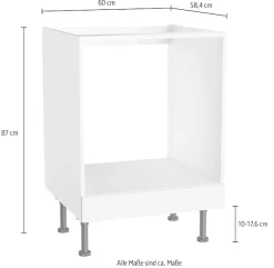 KOCHSTATION Herdumbauschrank »KS-Paula« 60 cm breit, 87 cm hoch, mit 1 festen Blende