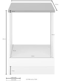 KOCHSTATION Herdumbauschrank »KS-Tulsa« 60 cm breit, für Einbau-Herdset