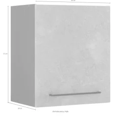 KOCHSTATION Hängeschrank »KS-Tulsa« 50 cm breit, 57 cm hoch, 1 Tür, schwarzer Metallgriff, MDF Front