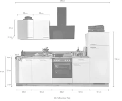 KOCHSTATION Küche »KS-Scafa, mit Soft-Close, mit höhenverstennbaren Füßen« vormontiert, wahlweise mit E-Geräten, Stellbreite 280 cm