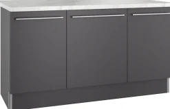 KOCHSTATION Kücheninsel »KS-Bern2« Stellmaße 161 x 96,5 cm, mit durchgehender Arbeitsplatte als Theke