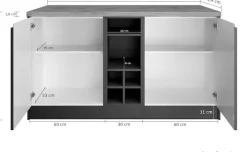 KOCHSTATION Kücheninsel »KS-Bruneck, Breite 153 cm« MDF-Fronten, Arbeitsplatte 38mm stark