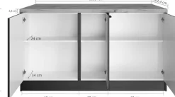 KOCHSTATION Kücheninsel »KS-Lana, Breite 153 cm« MDF-Fronten, Arbeitsplatte 38mm stark