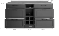 KOCHSTATION Kücheninsel »KS-Lana, Breite 153 cm« MDF-Fronten, Arbeitsplatte 38mm stark