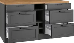 KOCHSTATION Kücheninsel »KS-Lana, Breite 153 cm« MDF-Fronten, Arbeitsplatte 38mm stark
