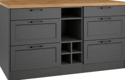 KOCHSTATION Kücheninsel »KS-Lana, Breite 153 cm« MDF-Fronten, Arbeitsplatte 38mm stark