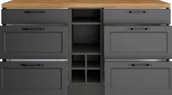 KOCHSTATION Kücheninsel »KS-Lana, Breite 153 cm« MDF-Fronten, Arbeitsplatte 38mm stark