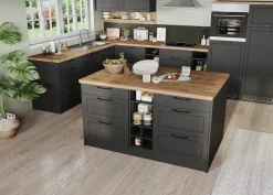 KOCHSTATION Kücheninsel »KS-Lana, Breite 153 cm« MDF-Fronten, Arbeitsplatte 38mm stark